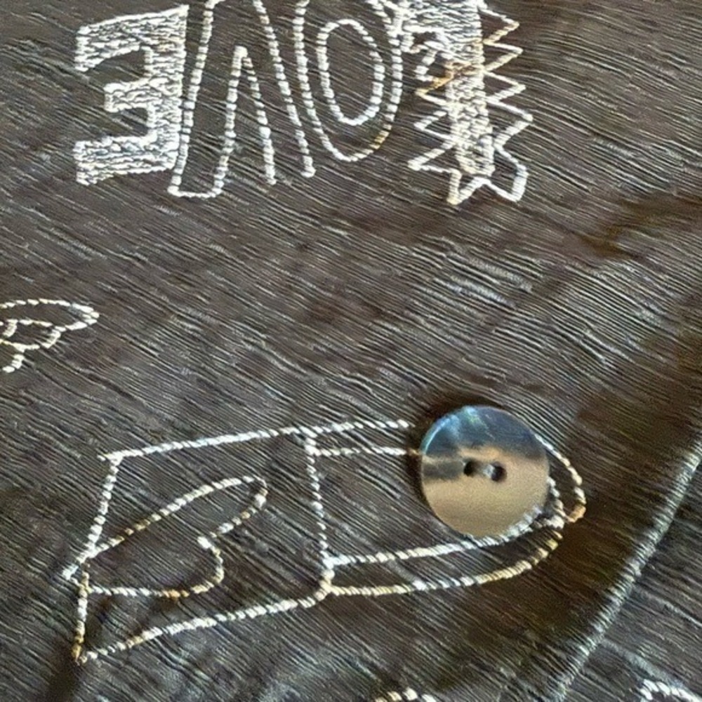 Chico's Black/White Art Silk/Linen Button Down Shirt Chico's 2 Large‎ - Picture 5 of 5